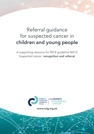 Front cover for referral guidance document