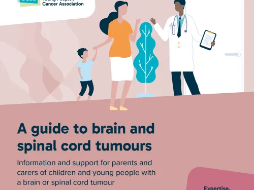 Front cover for booklet - A guide to brain and spinal cord tumours