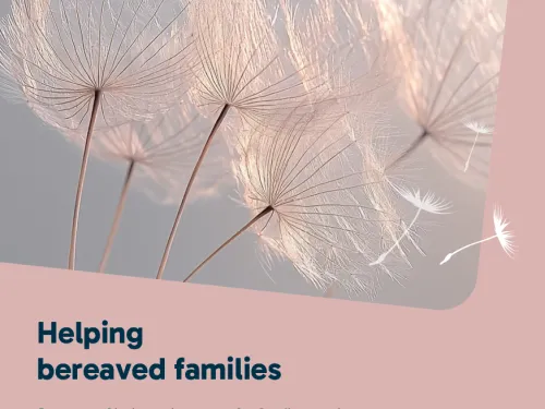 Front cover for booklet - Helping bereaved families